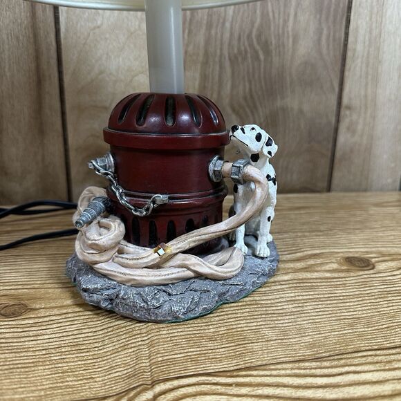 Vanmark Red Hats of Courage Tribute Lamp Firehydrant Dalmation Firefighter READ - Picture 1 of 8
